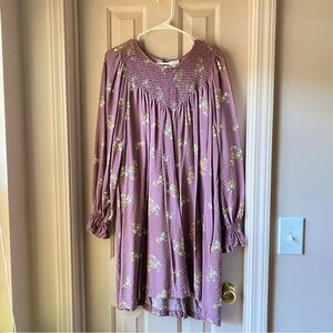 a new day Long Sleeve Tunic Floral Dress, sz XL